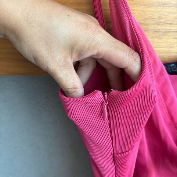 NWOT NBD Titan Gown in Fuchsia Side Cut Out Maxi Dress, Size S - Picture 9 of 16